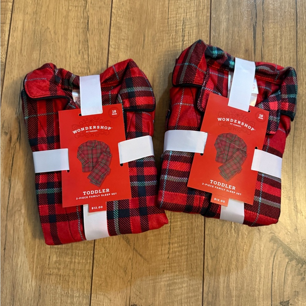 RESERVED- Wondershop Red Plaid Toddler Sleepwear Set